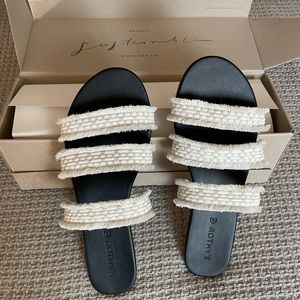 Rothy’s The Triple Band Sea Shell fringe sandal